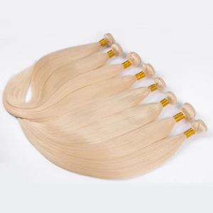 Free Sample Russian Blonde Human Hair Weave , Platinum Blonde Human Hair Extension Braiding