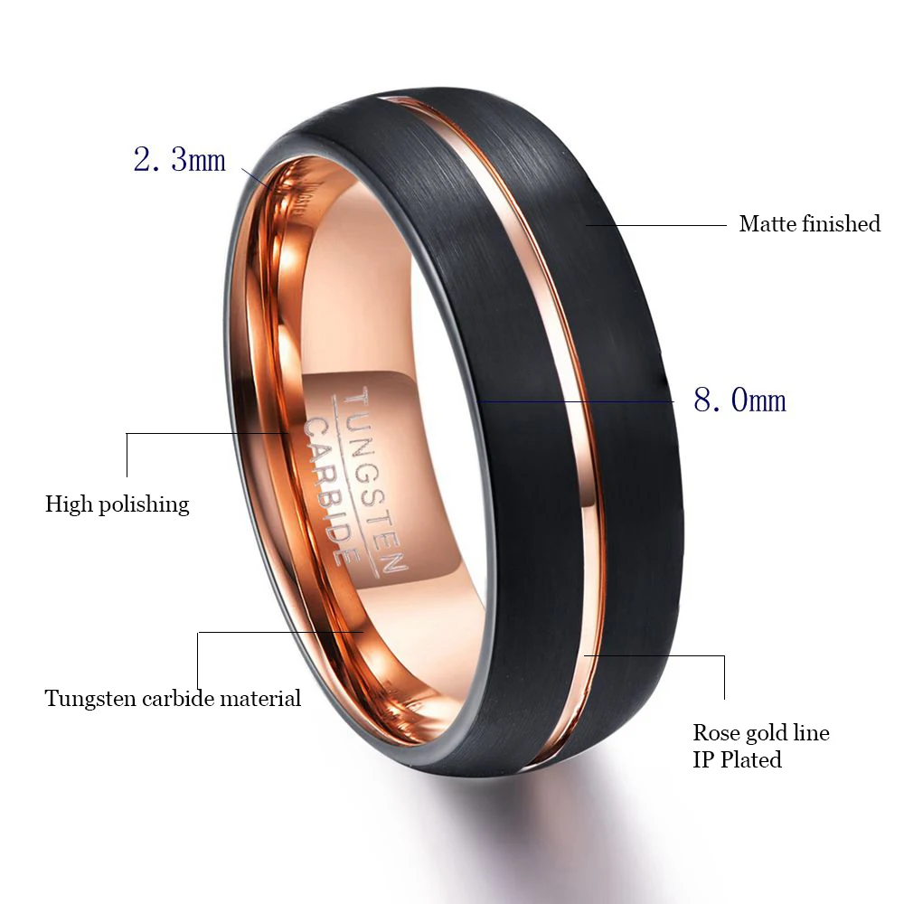 Auburn Tigers Tungsten Carbide Wedding Band Matte Finished 4 Colors Available