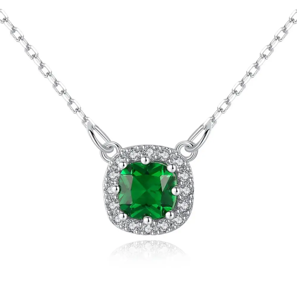 

LUOTEEMI High Quality Women Cubic Zirconia Halo Pendant Necklace OL Stylish Handmade Custom CZ Necklace