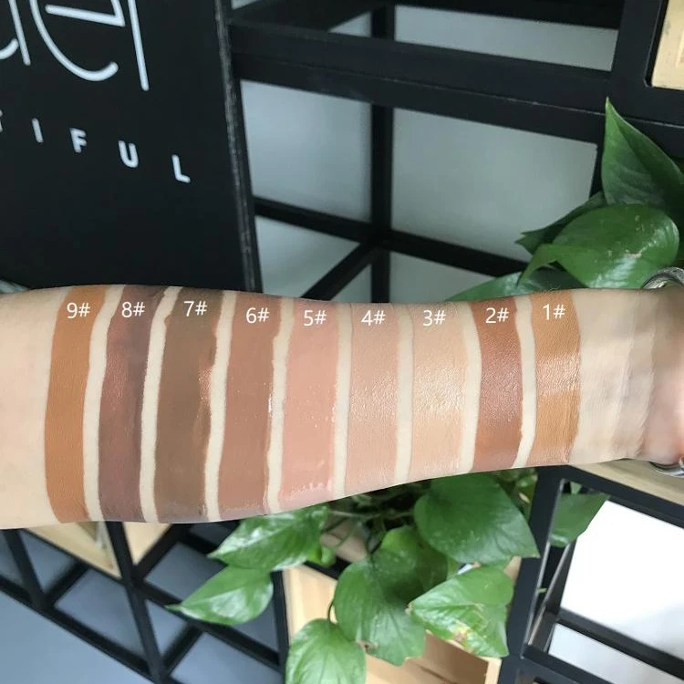 

No logo multicolor glass private logo liquid foundation cosmetic, 9 colors