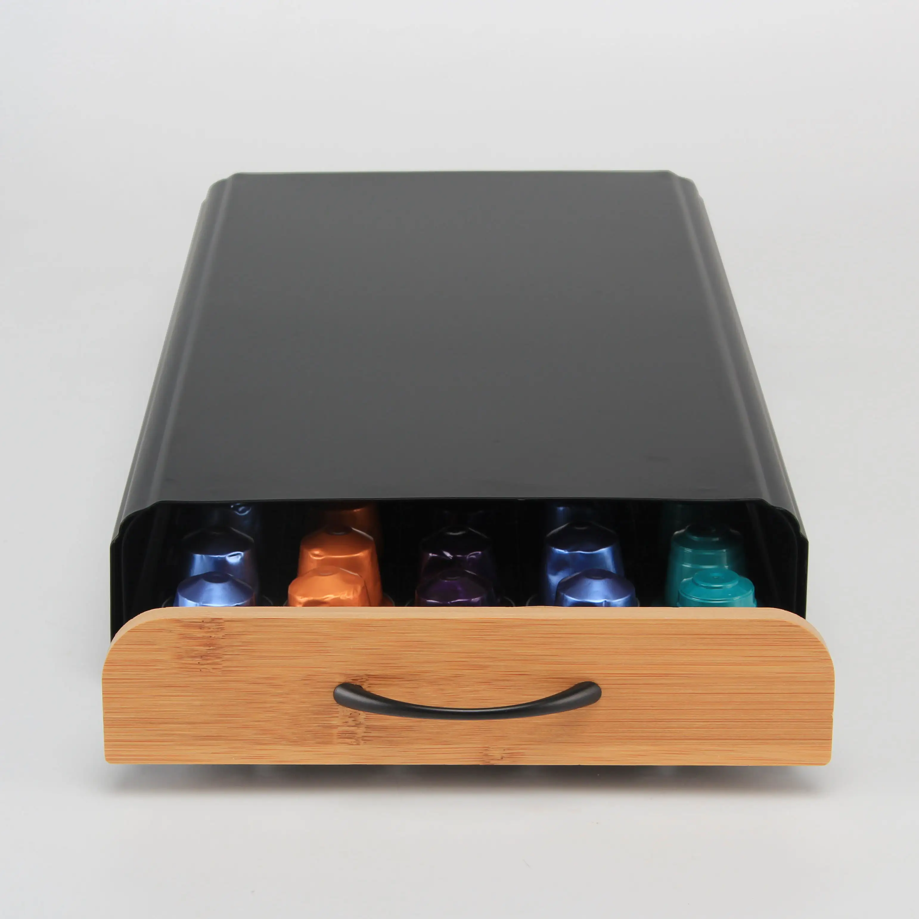 New Design Bamboo 50pcs Nespresso Coffee Pod Drawer Capsule Holder