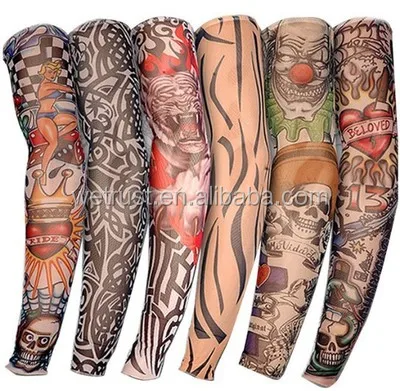 

Wholesale Nylon Fake Tattoo Sleeves Decorative Arm Sleeves, Multi-colors