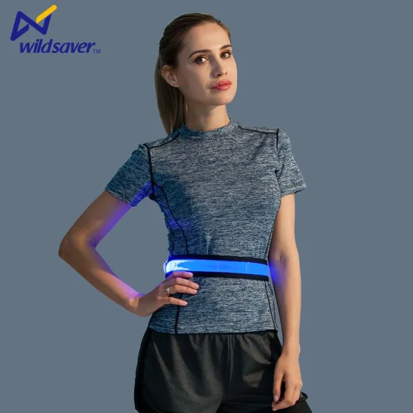 Outdoor Sport Running Waist Belt With Hivis Led Lights For Running
