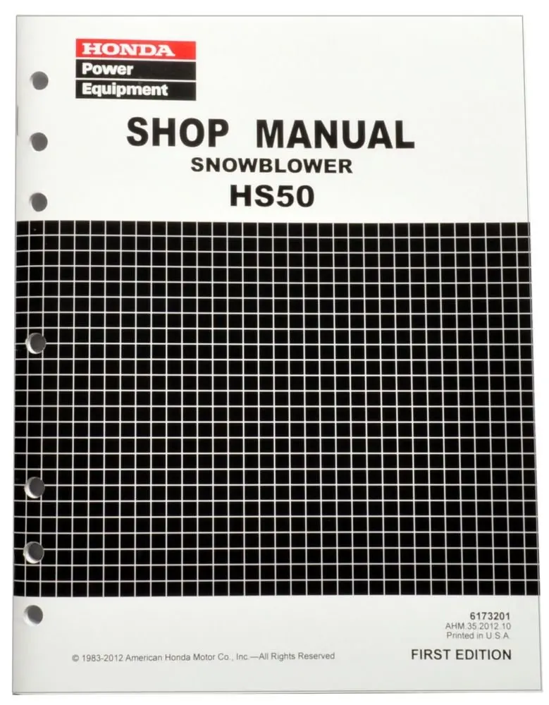 Honda hs80 snowblower shop manual user