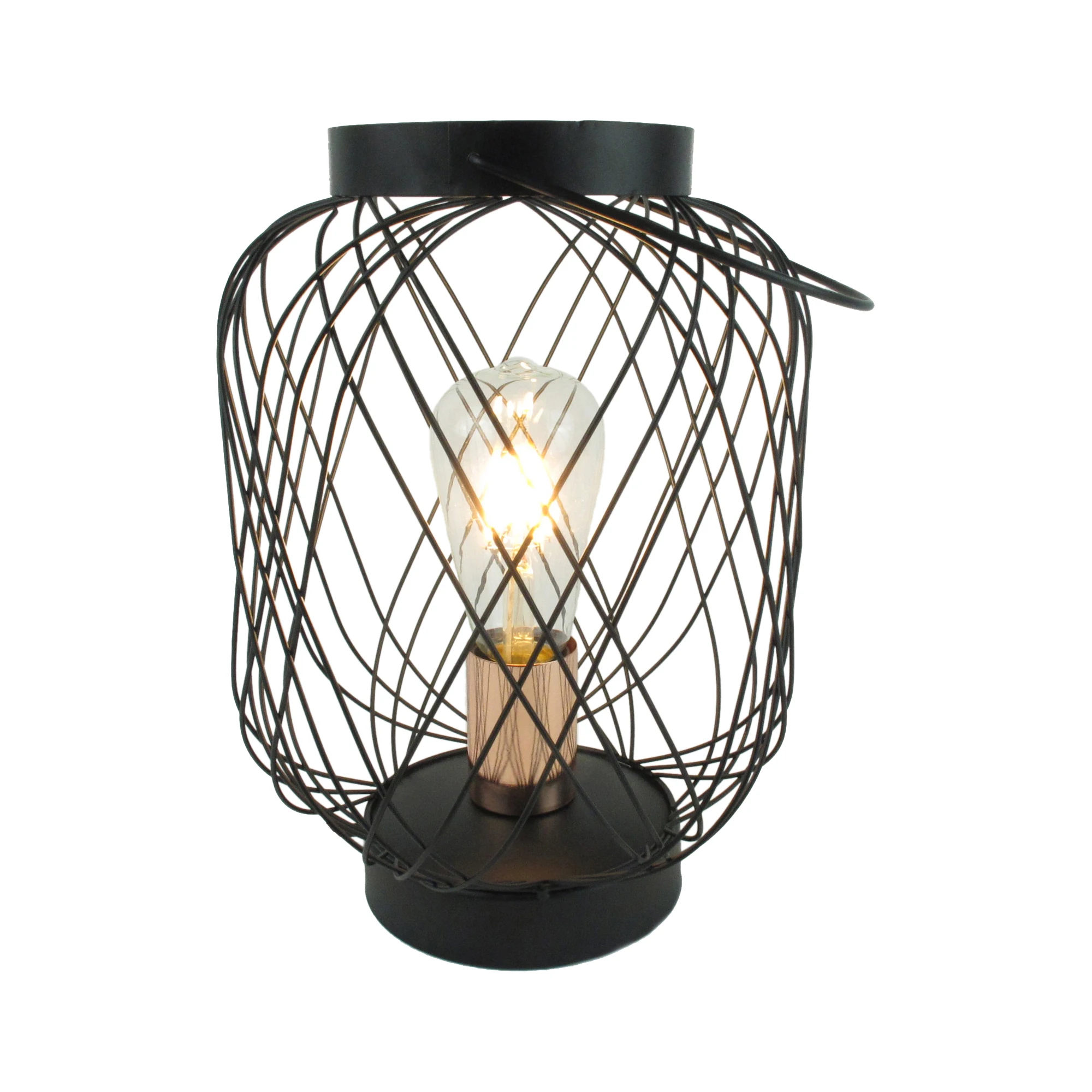 black wire table lamp