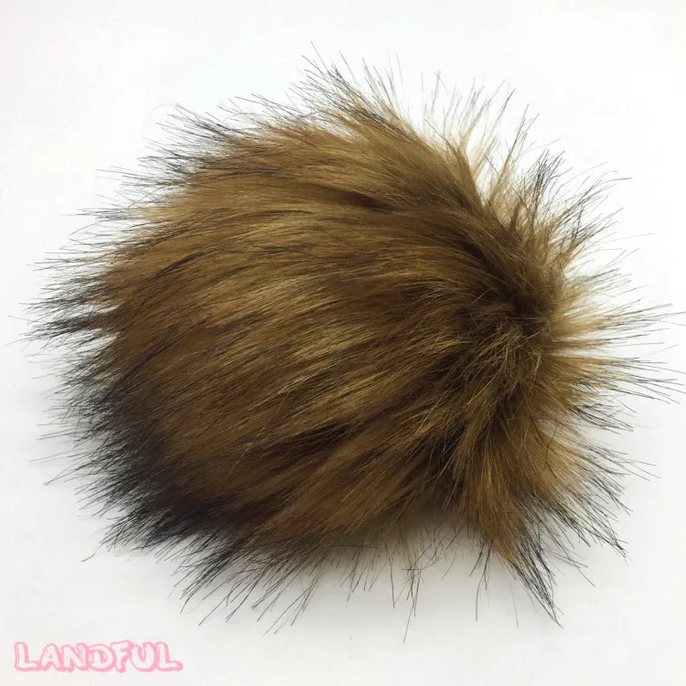 Chunxiao DIY Raccoon Fur Pom Pom Ball With Snap Button - Detachable Fur Ball For Knit Hats & Beanies