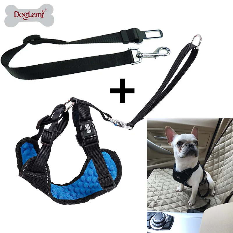 

Professional Comfort Nylon Pet Dog Car Seat Belt with Harness Reflecting Safety Dog Belt, Black