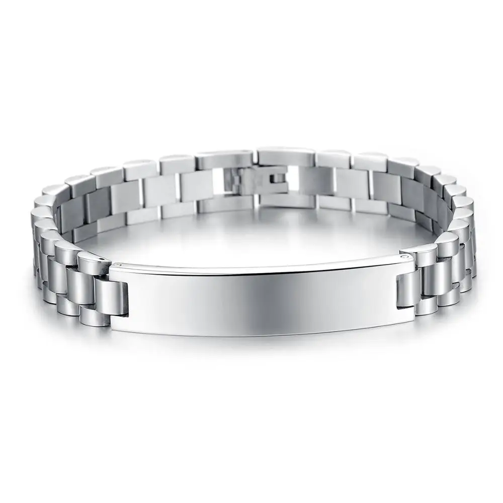 

Wholesale heavy chain mens blank bracelet stainless steel 18K fashion bracelet