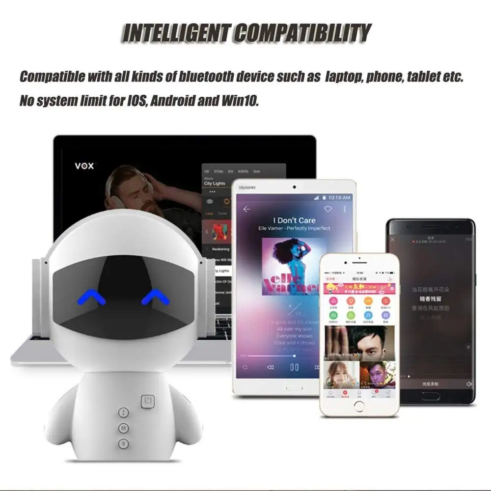 Portable Cartoon Wireless Stereo Robot Bluetooths Speaker Stereo Music Player with power bank gift - ANKUX.COM