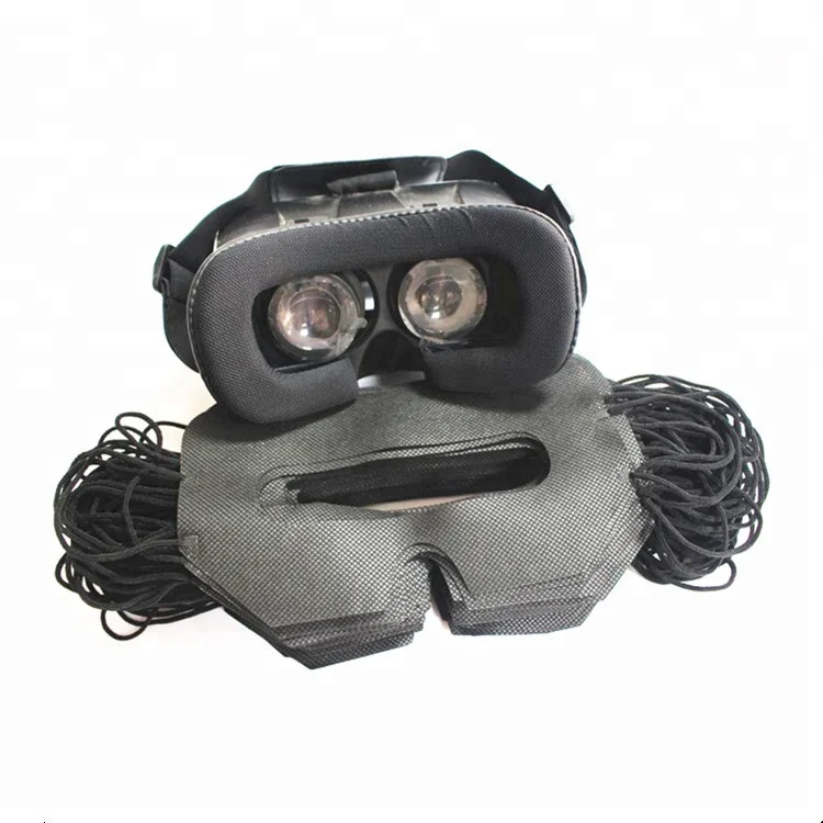 

Disposable sanitary eye mask 100 pcs hygiene face cover custom logo for 3D vive headset, Black & white