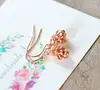 China Alibaba Wholesale Jewelry Manufacturer Pine Nut Earrings Wire Rose Gold
