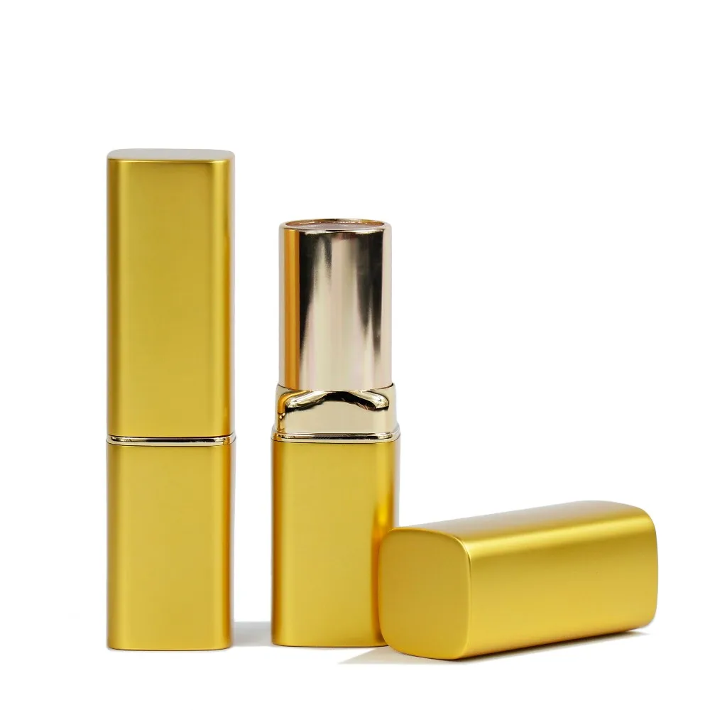 Hot sale golden lipstick container , empty aluminum gold lipstick tubes