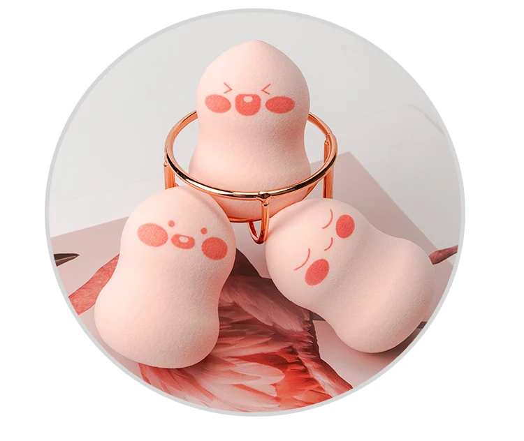 

Matgicol Cute Gourd Shaped with Emotions Soft and Delicate Cosmetic Puff Makeup Sponge, Pink;beige;blue;brown;white