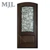 Moisture-Proof Glass Insert Wood Interior Door, Wooden Single Door Flower Designs