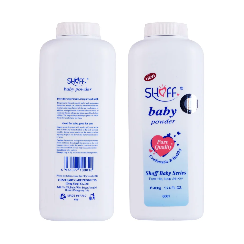 
400g Anti-itching comforting baby skin care powder talco para bebes with Private Label. 