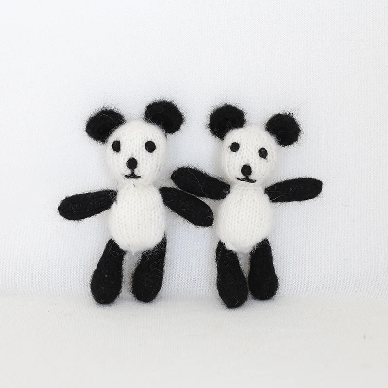 

Panda doll Photo Prop Newborn bear props toys Handmade knit mohair cat toys prop, Various