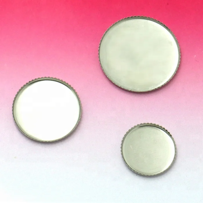 

Stainless Steel Round Settings Cabochon Base Bezel Trays Blank Fit18/20/25mm Cabochons Cameo DIY