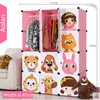 2015 new design hot sexy plastic Magic wardrobe Storage folding portable wardrobe/Pink 12 cube clothes display