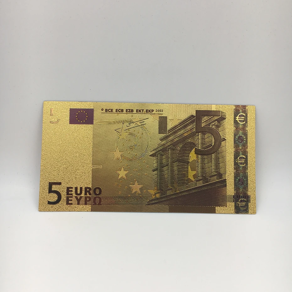 

24k gold foil banknote EURO 5 bill collectable bank notes for office display