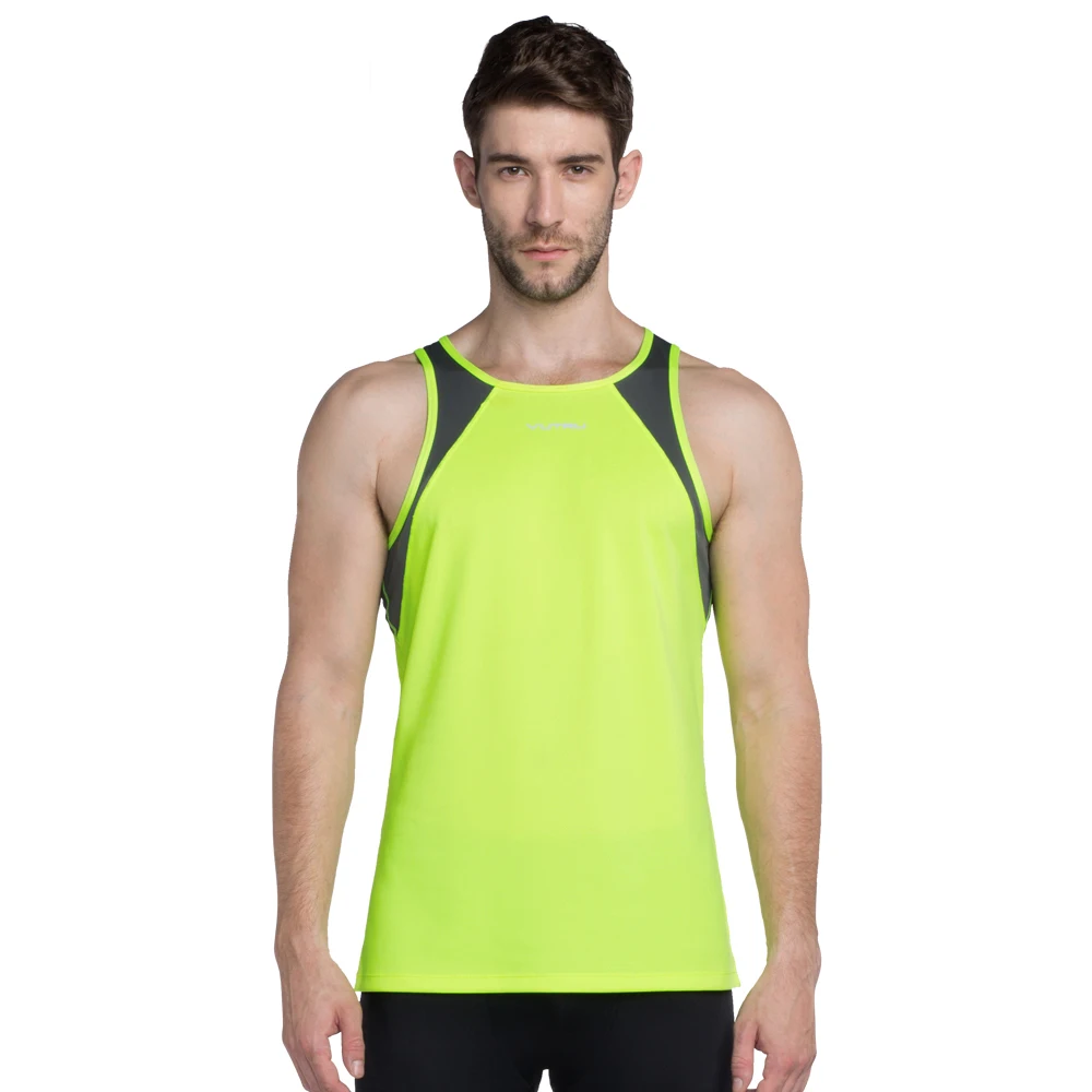 

Wholesale Training & Jogging Wear Men's Singlet Dry Fit Sleeveless Tshirt Running Vest Sports Wear, Yellow or black