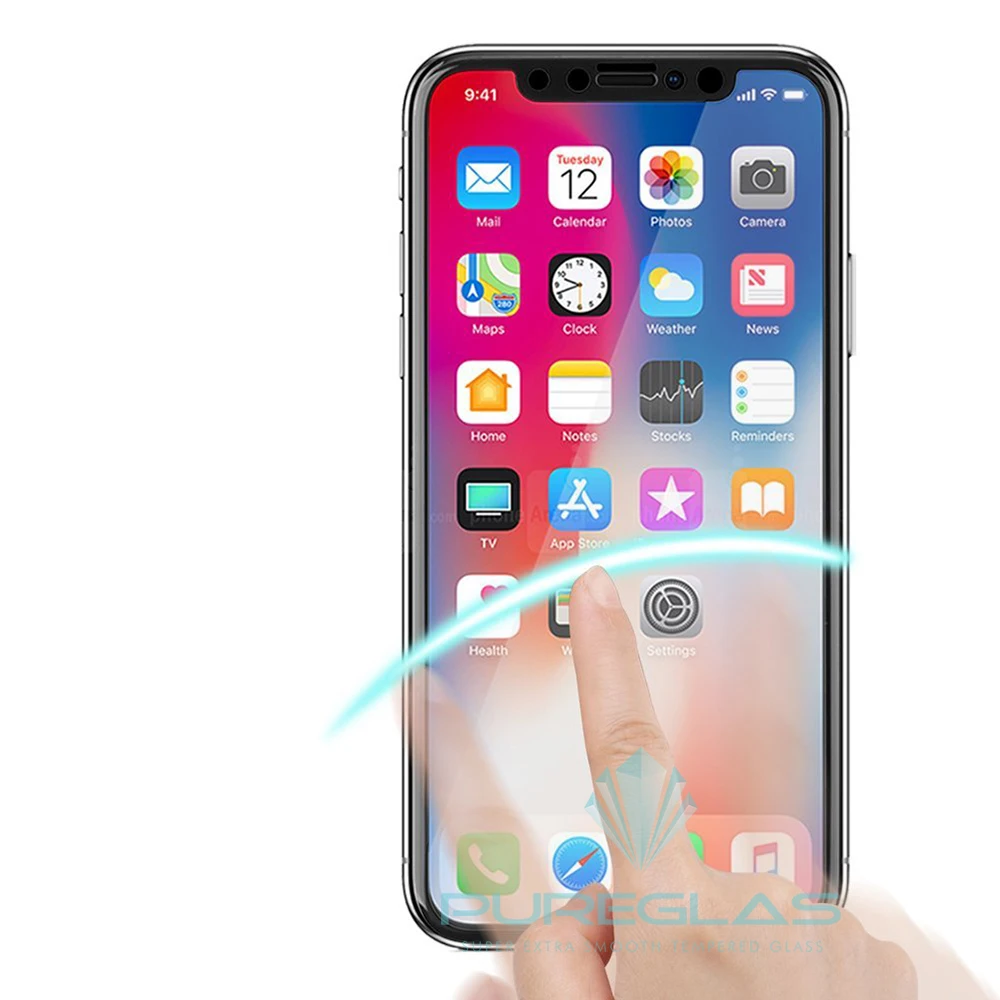 

Premium For iPhone X Screen Protector,for iphone 8 Tempered Glass Toughened protective film pelicula de vidro, Black