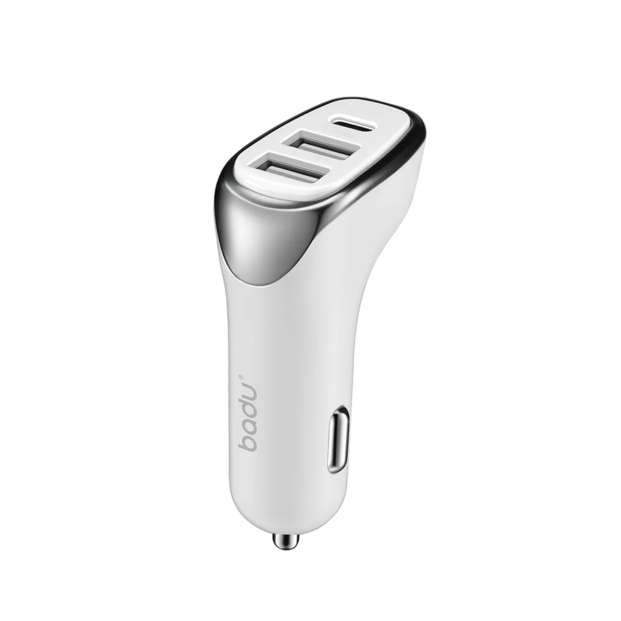 

New Arrive QC3.0 Fast Charging Car Charger 2 Usb Port Car Phone Charger with TYPE-C car battery charger