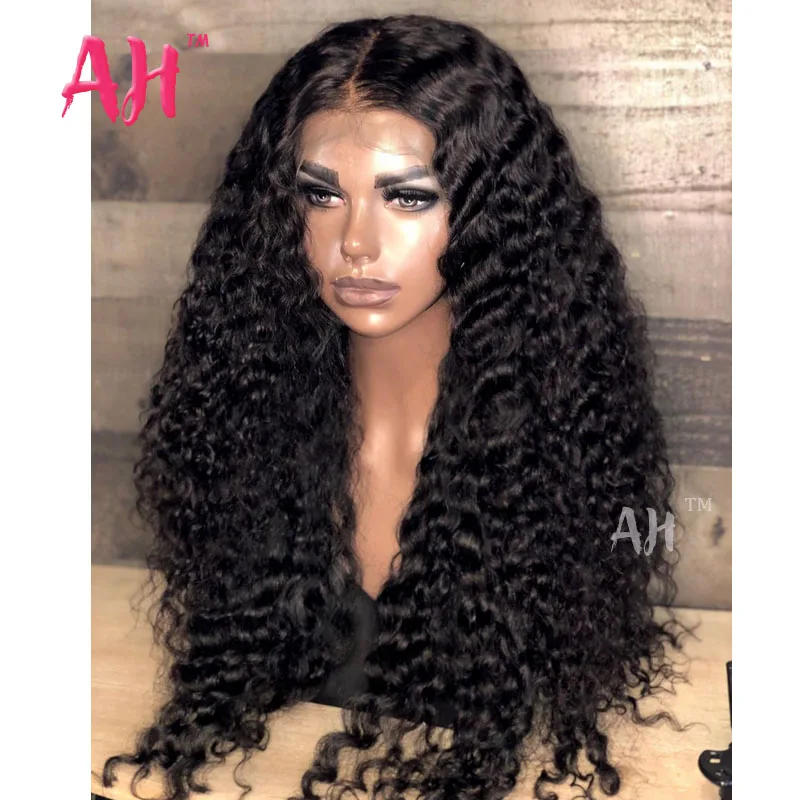 

200% Density Heavy Lace Front Wig With Baby Hair Raw Virgin Cambodian Deep Curly Human Hair Wig 13*4 Swiss Lace