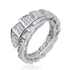 European American Fashion Simple Personality Serpentine Ring 3A Zircon Adjustable Snake Ring