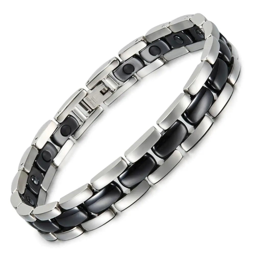 

Wollet Fashion 5 in 1 Healing Power Energy Bio Magnetic Ceramic Bracelet, Black