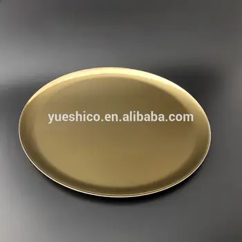 round gold serving tray