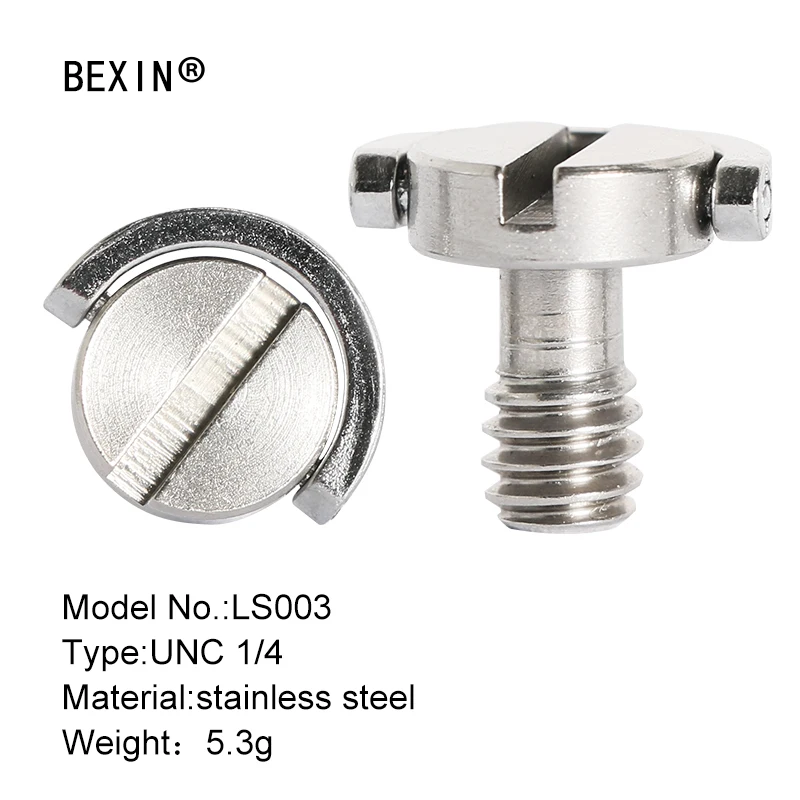 Camera Screws 1//4 Inch D-Ring Screw Stainless Steel Quick Release Screw Silver