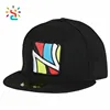 Fashion custom 3D embroidery patch, flat brim black plain hat custom color snapback hat, machine eyelet cap