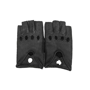 half finger leather driving gloves