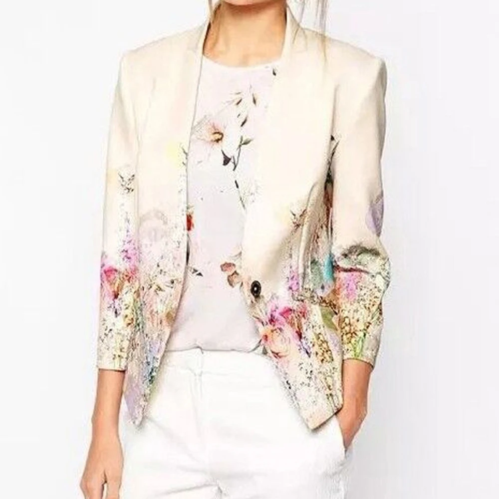 Пиджак с цветочным принтом