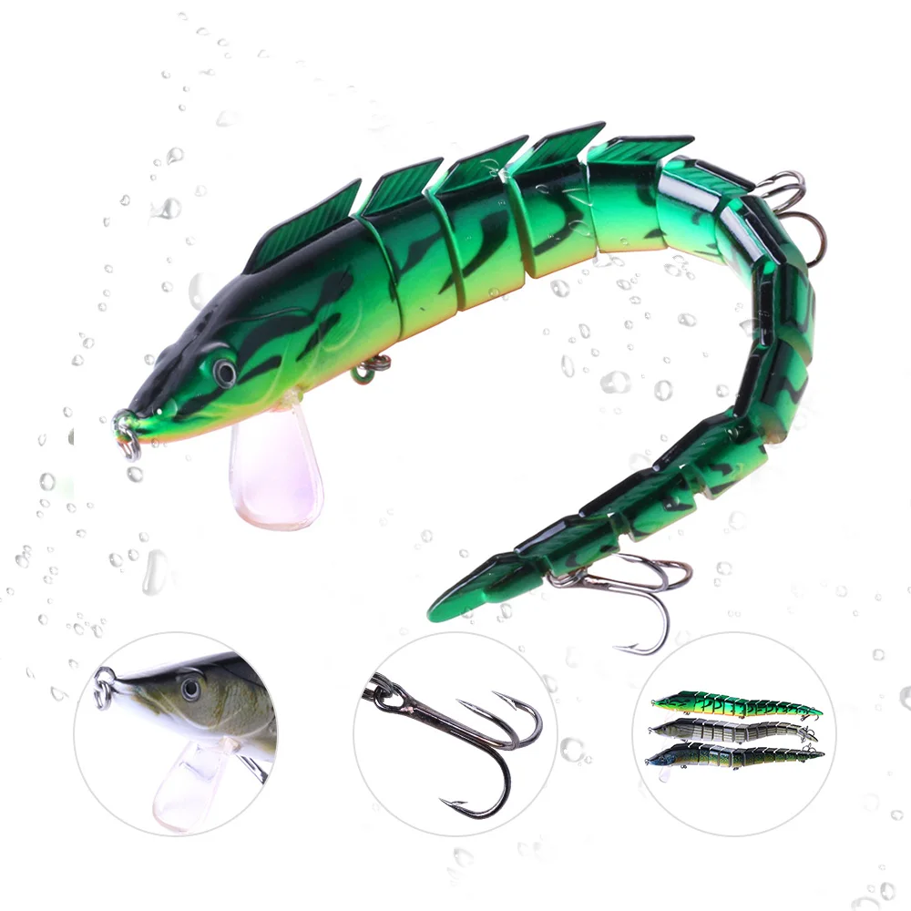 

High Quality 3D Eyes Wobbler Swimbait Artificial Hard Multi Jointed Lures, Various colors to choose