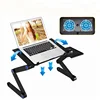 Laptop Cooling Stand with Mouse Pad adjustable Height Desk for bed, Aluminum Foldable Laptop Desk