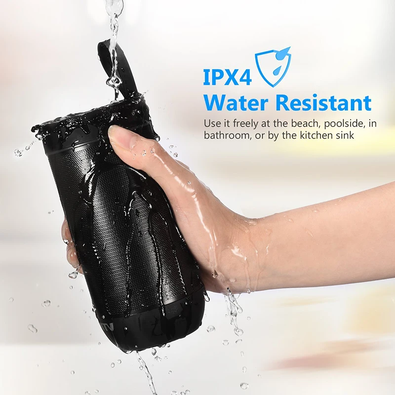 Comiso Outdoor Wireless Portable Waterproof Bluetooth Speaker 24 Hours Playtime 12W Drivers Passive Radiator