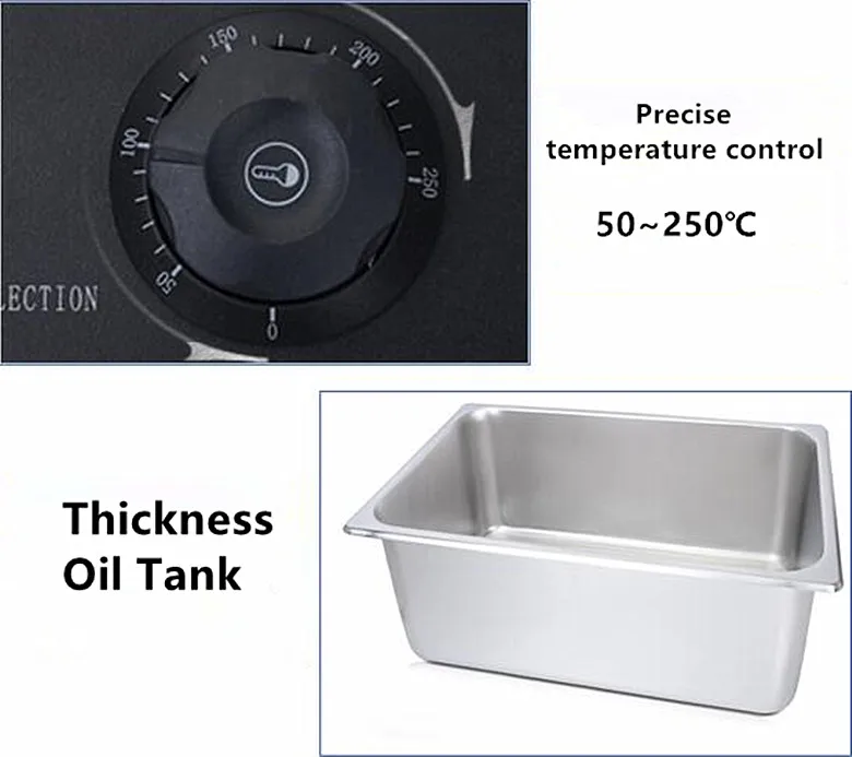 New Hot Sale 6l Electric Counter Deep Fryer Fast Food Restaurant 2500w