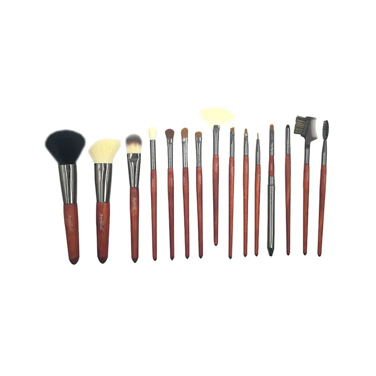 

Wholesale Beauty Supply Distributors 15pcs Private Label Make up Brush, Red-brown