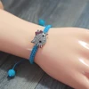 Hot sale Hello Kitty braid bracelet handmade blue rope Weave Braided Bracelet