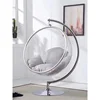 Yizhou outdoor furniture round clear transparent modern rocking leisure hanging acrylic kids or adult garden swing bubble chair