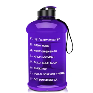 Image of 2019new design 2.2L water bottle bpa free dishwasher safe motivational marker for sports fitness bodybuilding tour