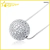 SB80003 good quality silver ball jewelry Russia wholesale charming silver micro setting round cz pendant