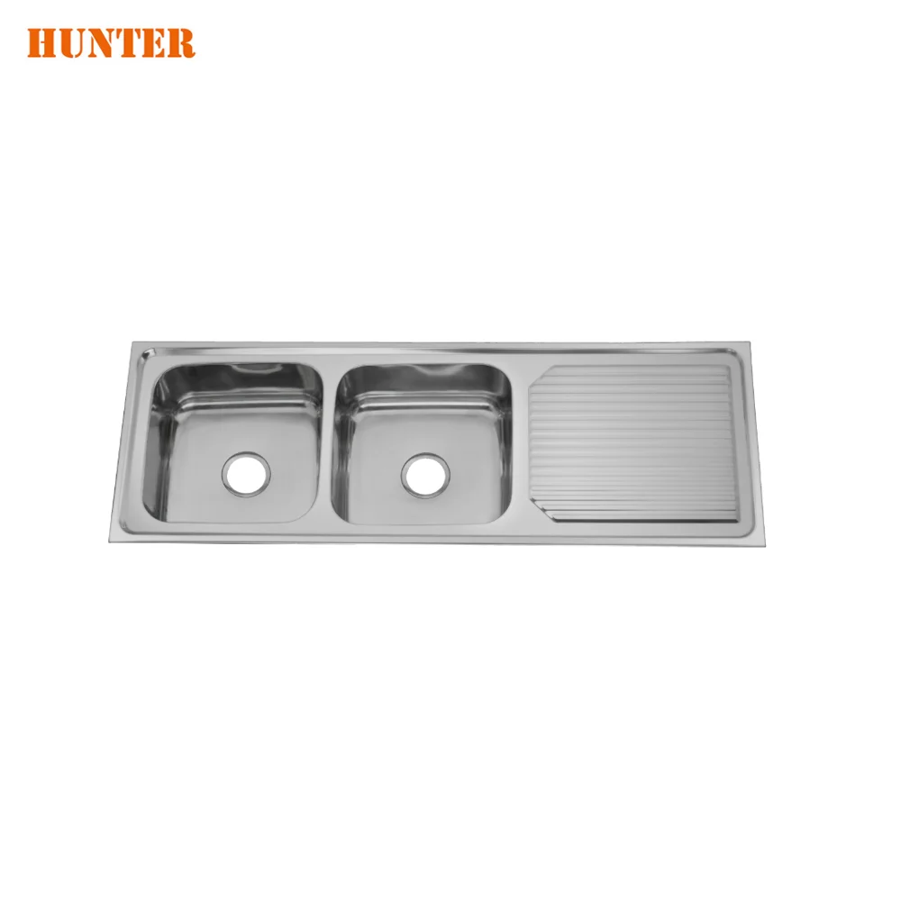 Free Accessories Built In Double Drainboard Stainless Steel