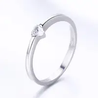 

BAGREER SCR450 classical white gold plated cz stone heart zircon diamond ring 925 silver wedding finger ring women jewelry