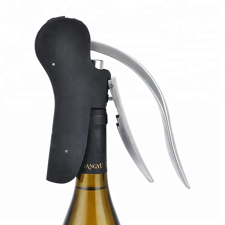 

Custom logo acceptable Rabbit Style Wine Opener Corkscrew Bottle Lever Screwpull Opener Premium Wine Corkscrew, Black , red ,green or customlized color