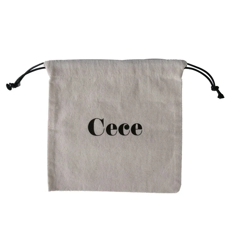 

Bulk Wholesale Small Size 6oz Canvas 100% Cotton Canvas Drawstring Bag, White color