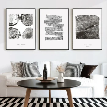 Black And White Abstract Tree Rings Canvas Paintings Modern Nordic Wall Art Poster Print Pop Pictures Home Decor Buy Paintings On Canvas Picture Of