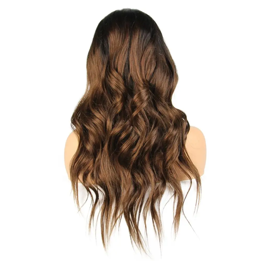 

150% density top grade fast shipping virgin cuticle aligned human hair lace front thin skin ombre brown wig