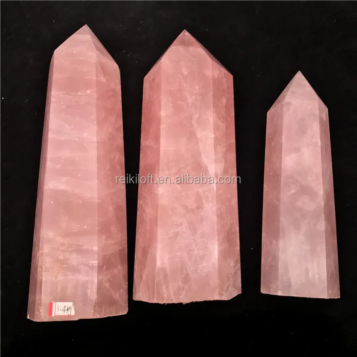 Natural Healing Crystals Big Rose Quartz Crystal Stone Point Towers For Sale